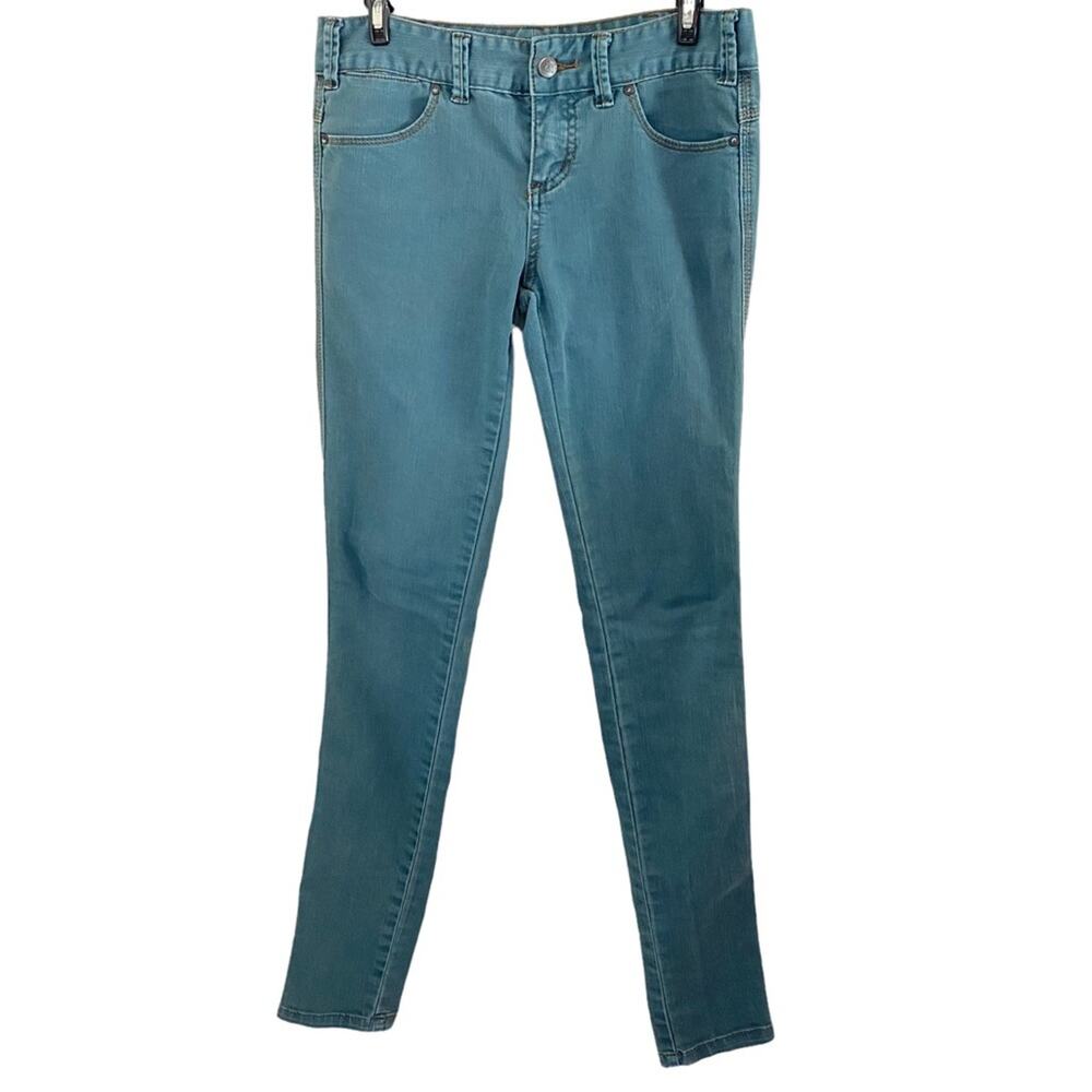 Free People Teal Skinny Jeans 26 Blue Green Y2K Indie Aesthetic Boho Denim Pants